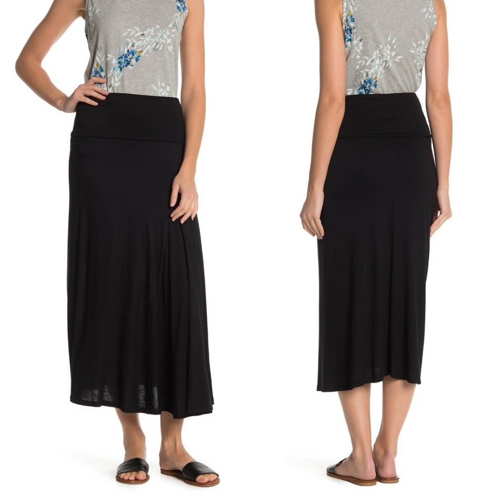 DKNY Foldover Waist Maxi Skirt